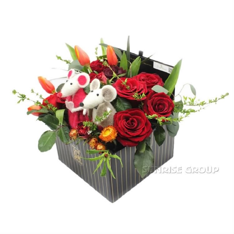 Lyxanpassad utskrift Packaging Texture Paper Gift Square Flower Box