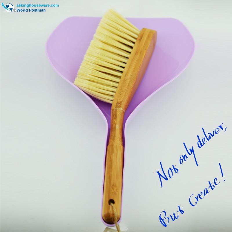 Akbrand Bamboo Handle Dustpan Brush