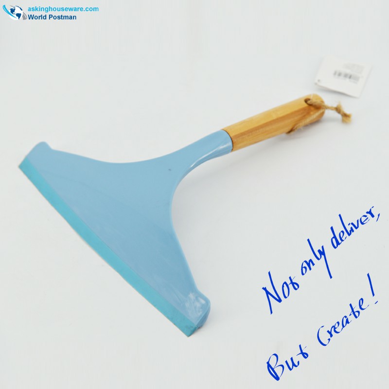 Akbrand Bamboo Handle Window Squeegee Wiper i himmelblå färg