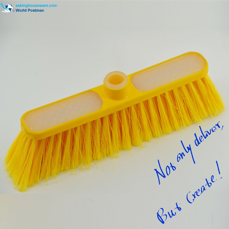 Akbrand Round Rim Plastic Broom Head med mjuk TPR Bordure