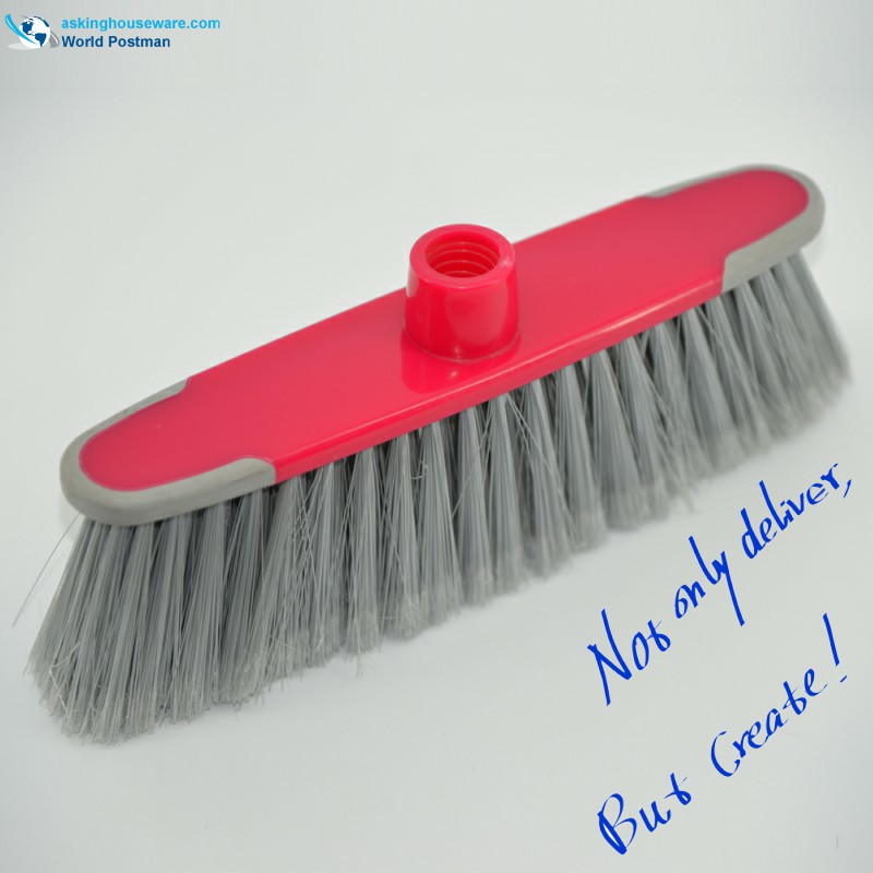 Akbrand Round Rim Plastic Broom Head med mjuk TPR båda sidor Bordure