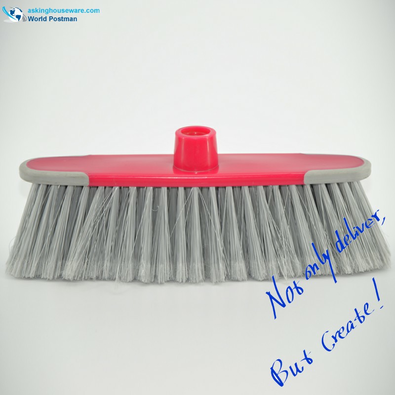 Akbrand Round Rim Plastic Broom Head med mjuk TPR båda sidor Bordure
