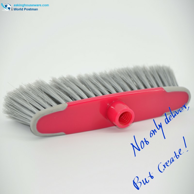Akbrand Round Rim Plastic Broom Head med mjuk TPR båda sidor Bordure