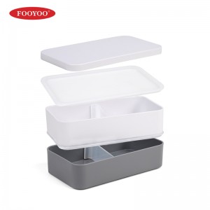 2-lagers plast stapelbar bärbar måltid prep containrar bento lunchlåda för barn
