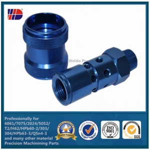 OEM färg anodiserad aluminium6103 CNC Machining Technology reservdelar