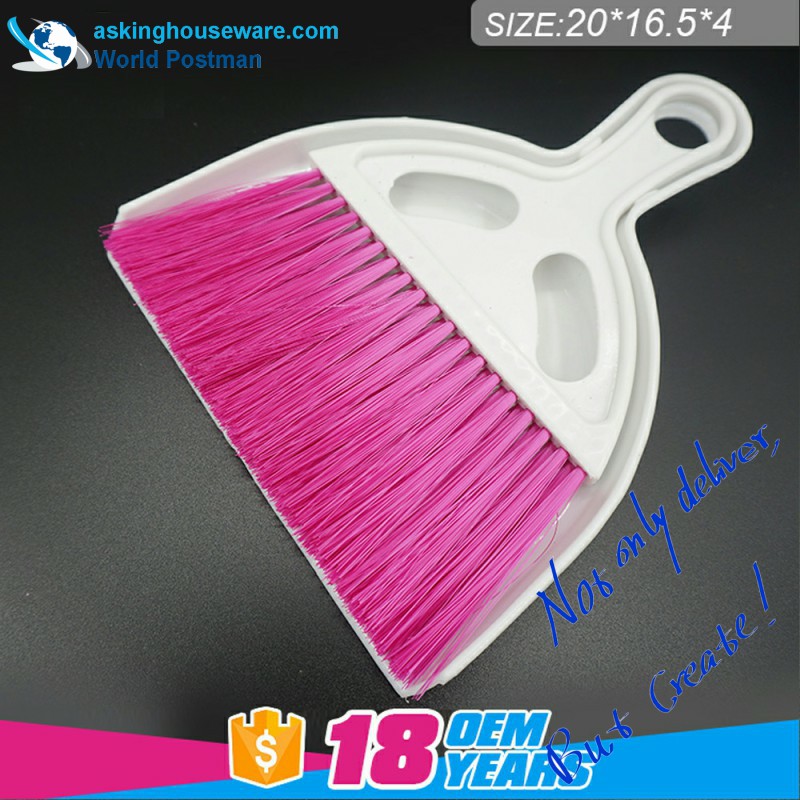 Akbrand Small Dustpan Brush Broom med halvmåneformig dammskydd och borste
