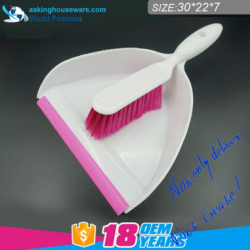 Akbrand Dustpan Brush Broom med bredare ingång och PVC-linje