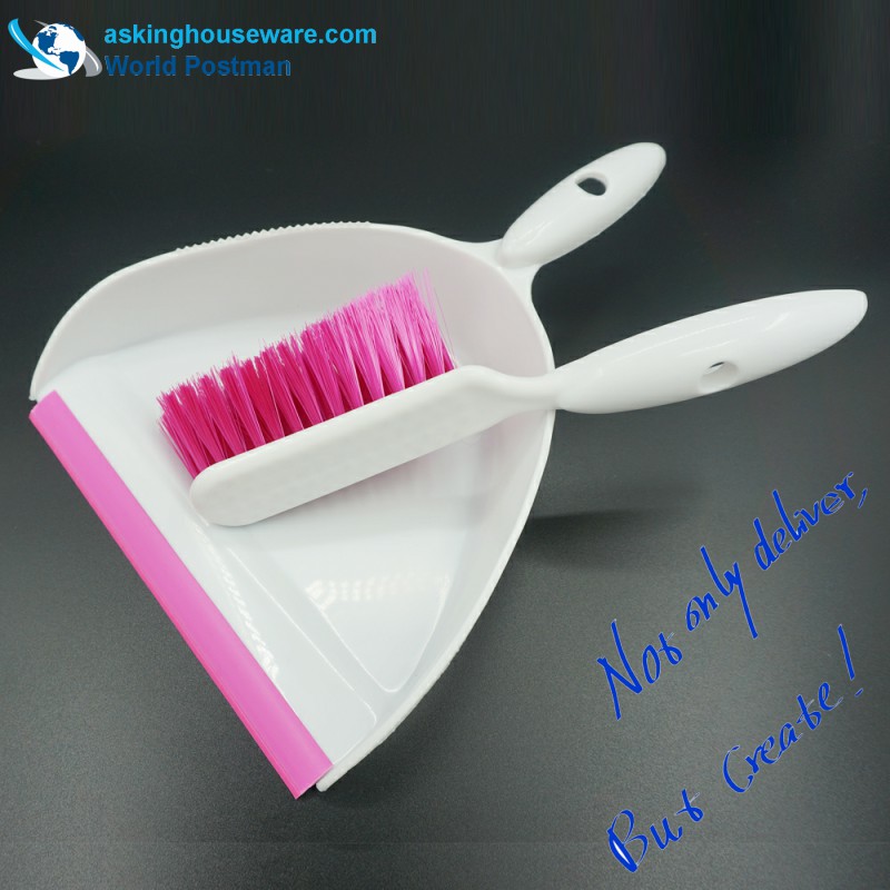Akbrand Dustpan Brush Broom med bredare ingång och PVC-linje