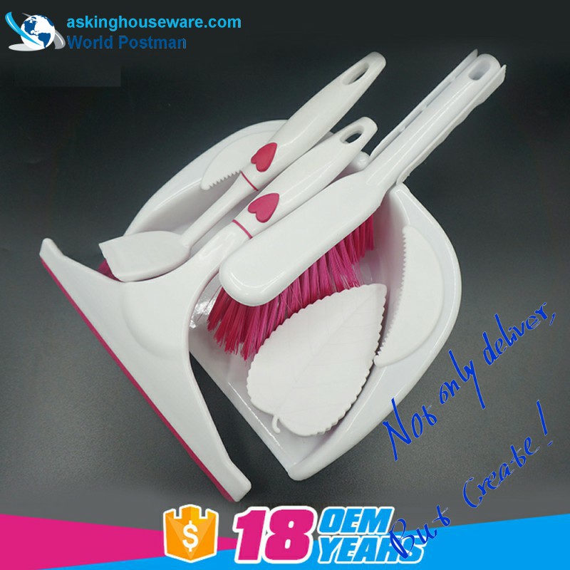 Akbrand Dustpan Borste Broom Fönster Squeegee Diskborste Skurborste 4in1 Rengöringsverktyg Set