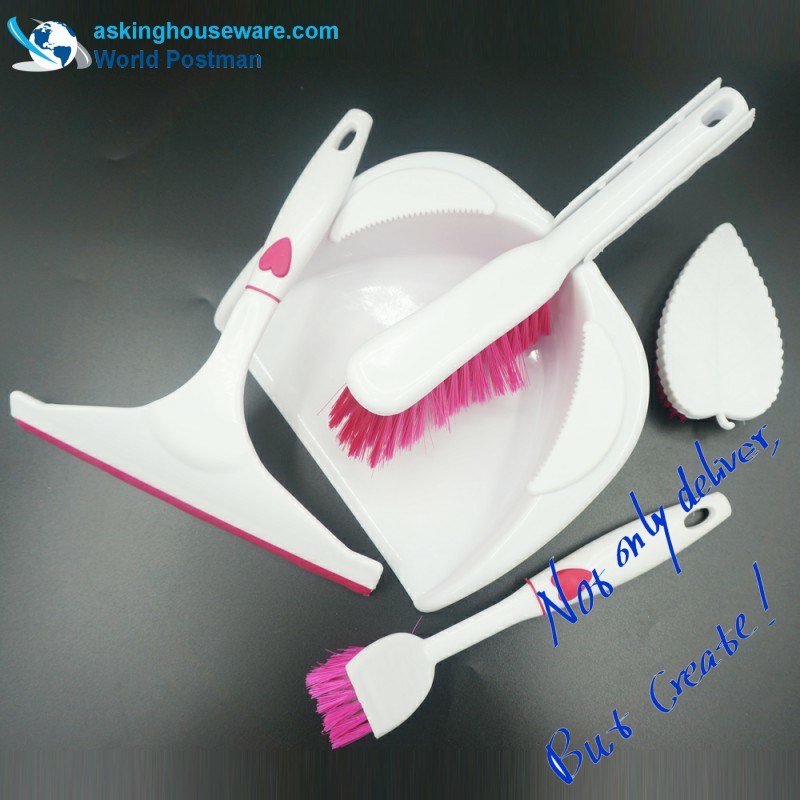 Akbrand Dustpan Borste Broom Fönster Squeegee Diskborste Skurborste 4in1 Rengöringsverktyg Set