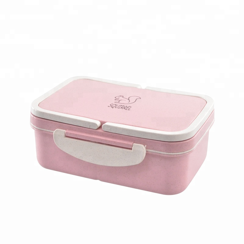 Bärbar miljövänlig BPA-fri vete halm u0026 PP 3-fack Bento Lunchbox