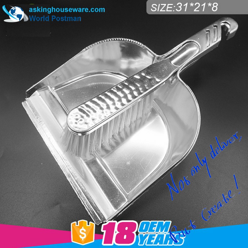 Akbrand Square Dustpan Brush Broom Broom med silverbelagd