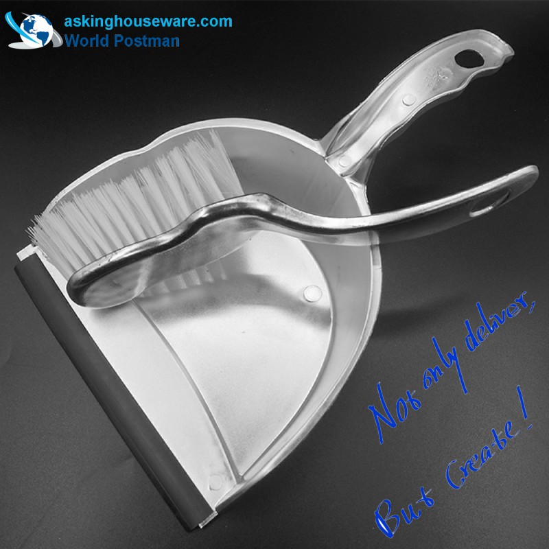 Akbrand Halvcirkel Dustpan borste kvast med silverbelagd