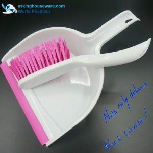 Akbrand Dustpan Brush Broom med Wave Shape Design PVC Line vid Dustpan Entré