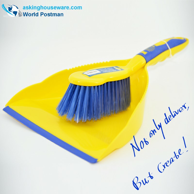 Akbrand Dustpan Brush Broom Broom med TPR Line vid Dustpan Entrance TPR Handle