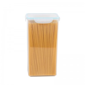 Genomskinlig 2,6L plastbehållare för livsmedelslagring med lufttätt lock