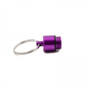 Kapselformad en dag pillerboxbox aluminiumlegering med nyckelring