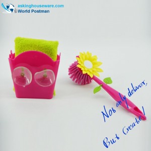 Akbrand Köksrengöringsborste och förvaringsskopa med suckers och svampskur