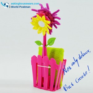 Akbrand Kitchen Cleaning Duster och förvaringsskopa med suckers och svampskur