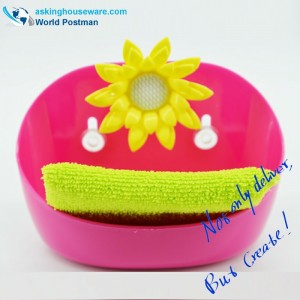 Akbrand Kitchen Cleaning Sponge Scour och Storage Bucket Set med suckers