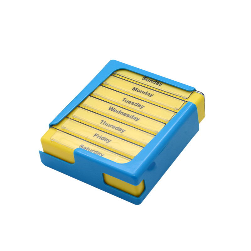 Reseskydd Plast 7 dagar Pillbox 7 Fack Vitamin Case Medicine Case