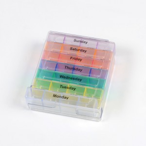 Regnbågefärg 7 dagar En vecka En uppsättning Tower Tower Oval Pill Box