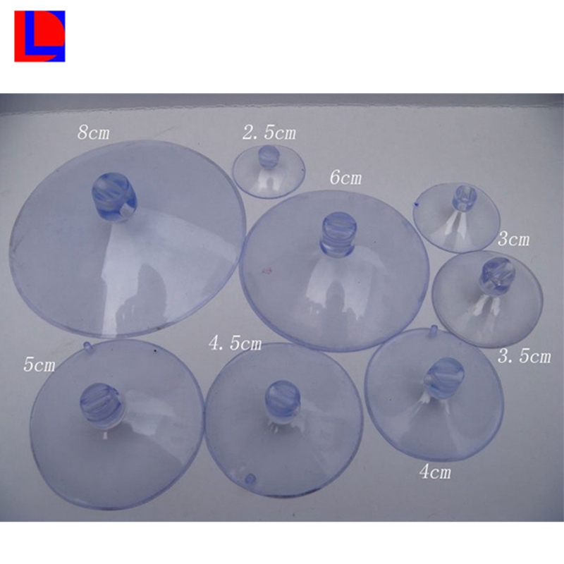 Plast transparent PVC sugkoppar med skruv, gummisugare