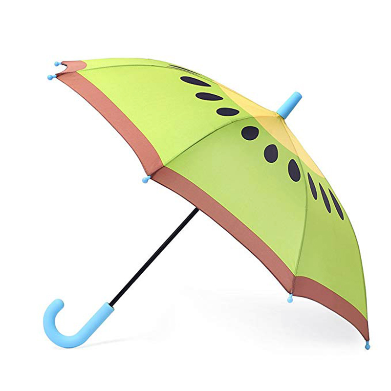 Automatiskt öppet fruktparaply Barn Barn Förtjusande Kiwimönster regnar rak paraply