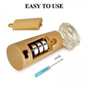 Varm försäljning korklampor för vinflaska, vinflasklampor 6,5ft 20 LED vinkorkstrålkastare för glasmästare