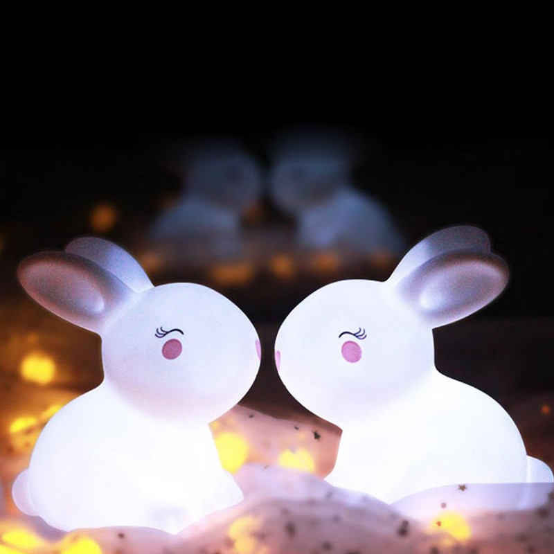 Förvara lim liten vit kanin nattlampa dekoration