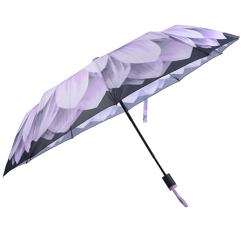 Kampanj topprankad produkt automatisk öppen funktion 3-faldigt paraply UV-paraply