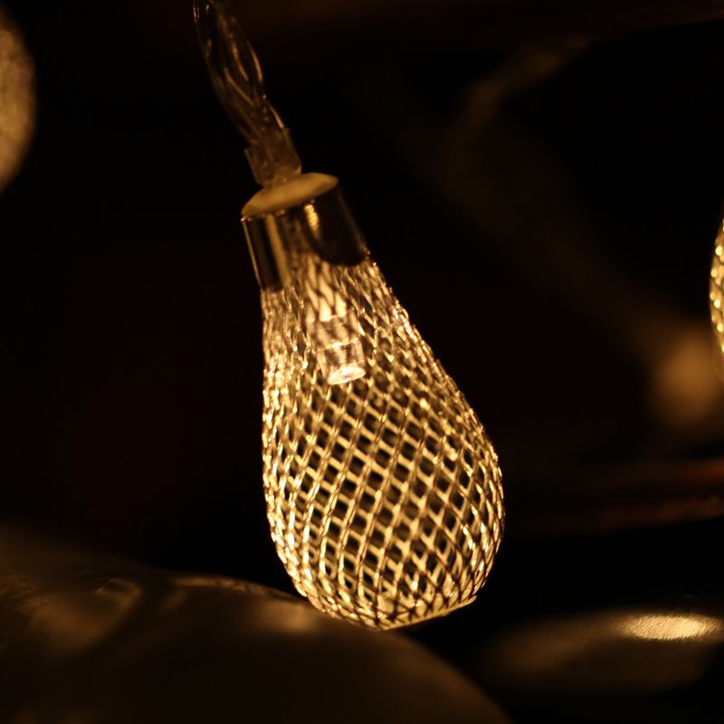 10/20/40 lysdioder Strålkastare, batteridrivna julfärglampa, ihålig vattendropplampa lampa för Xmas Wedding Festival dekoration Storlek: Golden 40 LED
