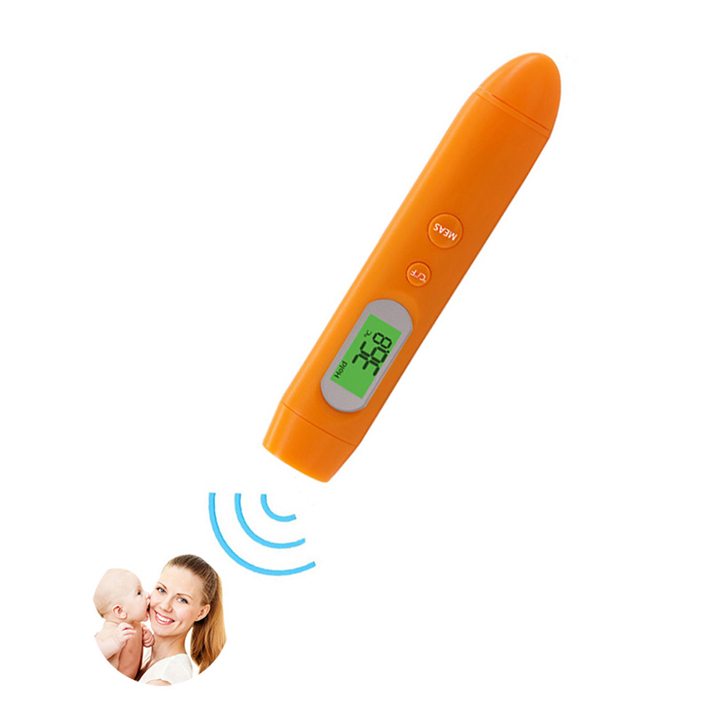 Nya produkter 2019 kinesiska fabrikens öron- och pann infraröd termometer med gröna orange röda bakgrundsbelysningar