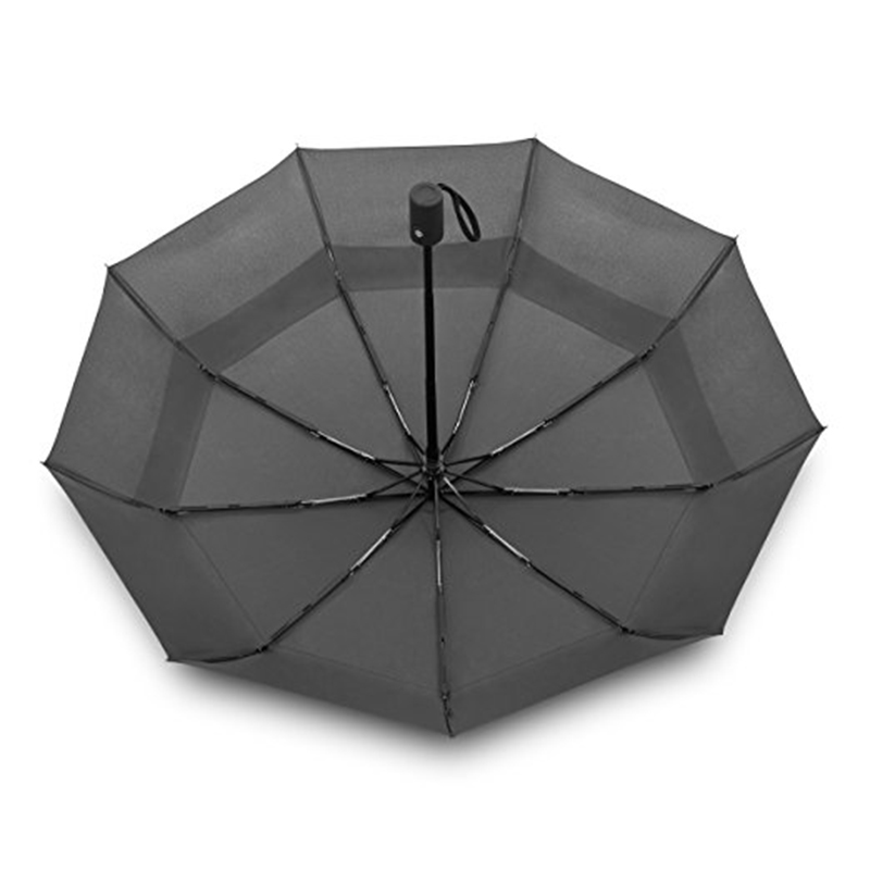 2019 Bulkköp Dubbelskikt vindtätt Anpassad utskrift Vikbar Auto Open Black 3-fällbar aoac paraply