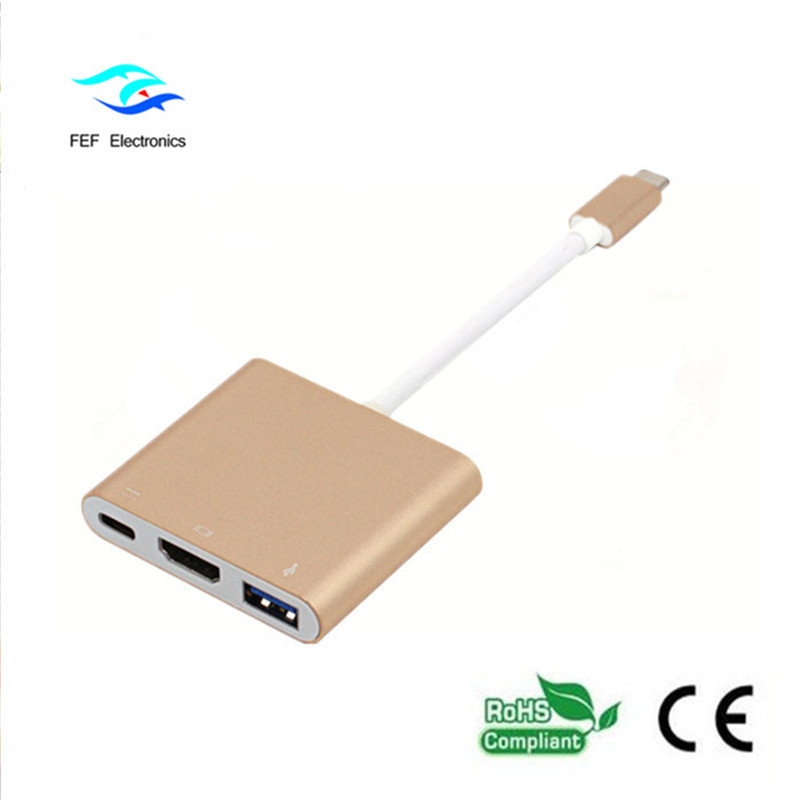 USB 3.1 typ-c till HDM1 + ​​USB 3.0 + PD