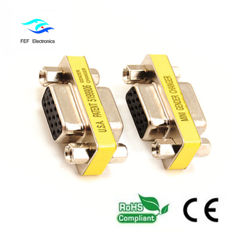 Mini DB15 VGA HD adapter till / kvinnlig adapter / koppling Kod: FEF-V-007