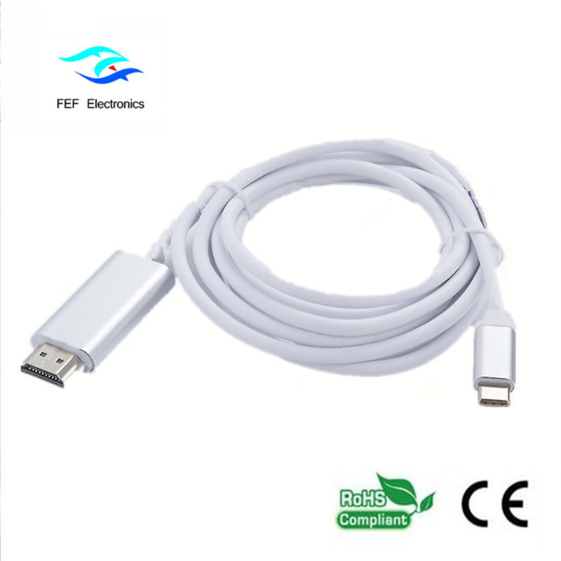 USB-typ c till HDMI-manlig omvandlare ABS-skalkod: FEF-USBIC-013