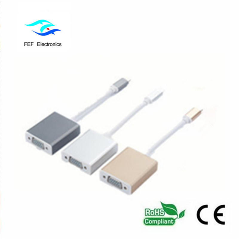 USB 3.1 Type-C hane till VGA kvinnlig omvandlare Kod: FEF-USBIC-002