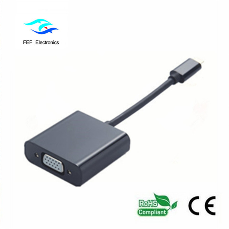 USB 3.1 Type-C hane till VGA kvinnlig omvandlare Kod: FEF-USBIC-002