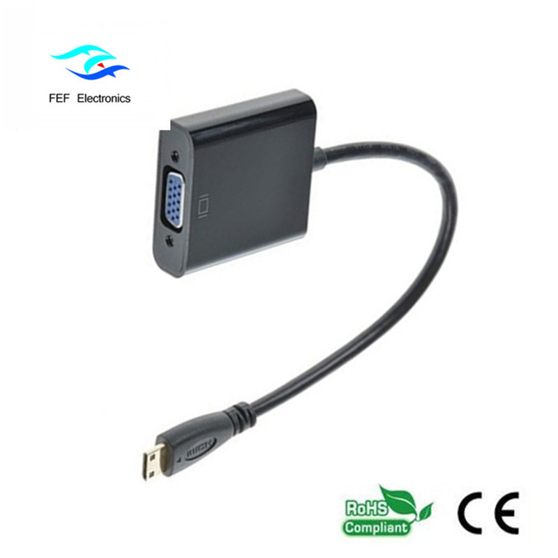 Mini HDMI-manlig till VGA-kvinnlig omvandlare-kod: FEF-HIC-004