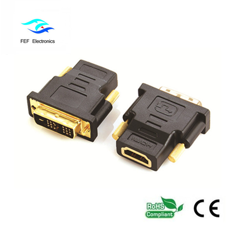 DVI (18 + 1) hane till HDMI honadapter guld / nickelpläterad Kod: FEF-HD-002