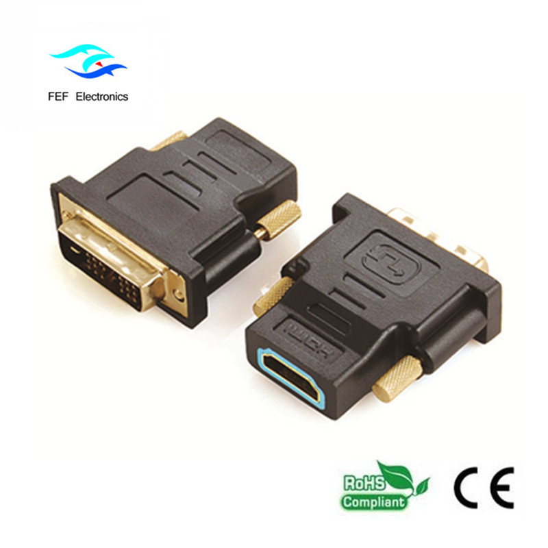 DVI (18 + 1) hane till HDMI honadapter guld / nickelpläterad Kod: FEF-HD-002