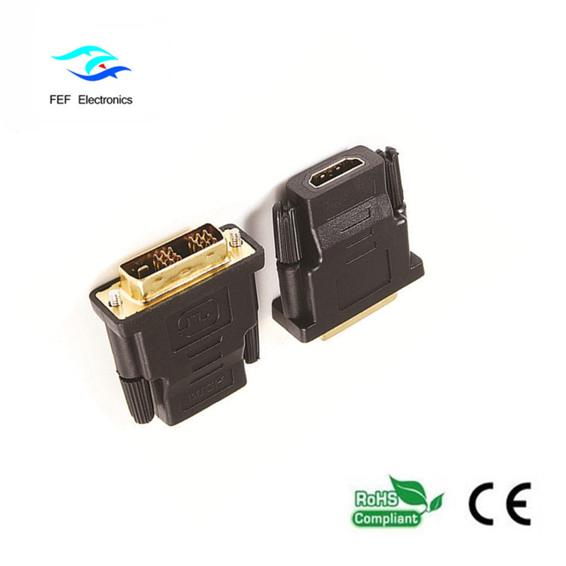 DVI (24 + 1) hane till HDMI honadapter guld / nickelpläterad Kod: FEF-HD-003