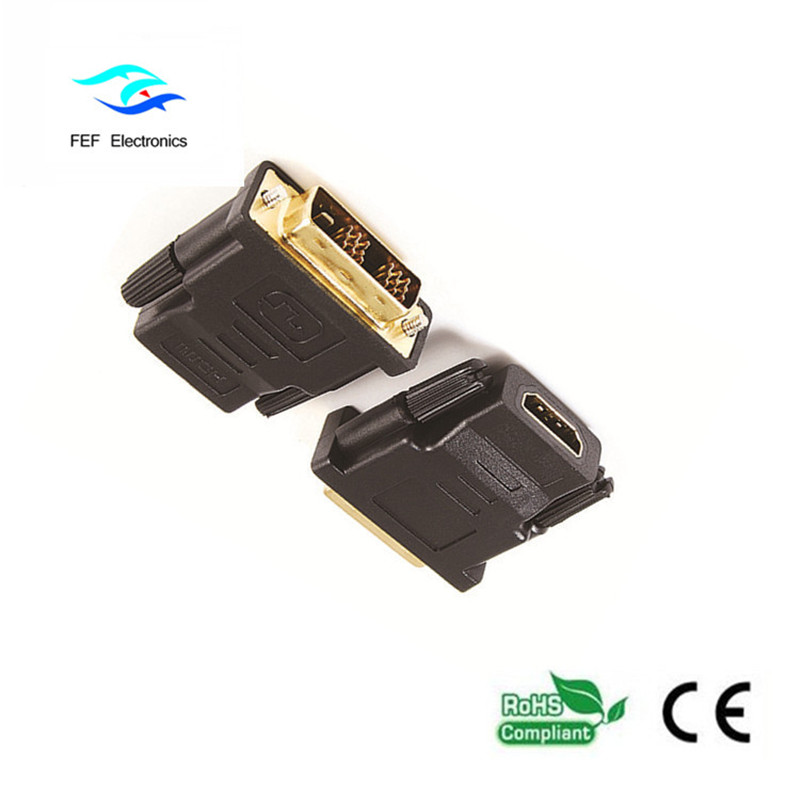 DVI (24 + 1) hane till HDMI honadapter guld / nickelpläterad Kod: FEF-HD-003