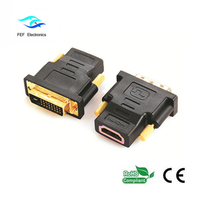 DVI (24 + 1) hane till HDMI honadapter guld / nickelpläterad Kod: FEF-HD-004