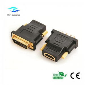 DVI (24 + 1) hane till HDMI honadapter guld / nickelpläterad Kod: FEF-HD-004