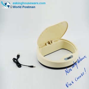 AKbrand kök automatisk induktiv sopor med elektrisk laddare, ljusgul, 15 liter