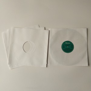 12 LP White Kraft Paper Record-ärmar med mitthål
