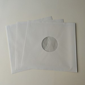 33RPM White Paper Record Inner sleeves Polylined With Hole for 12 Vinyl Record