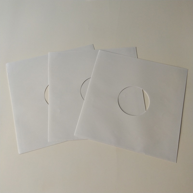 12 Vitpapper Vinyl LP inre ärmar för 33 RPM Vinyl Record